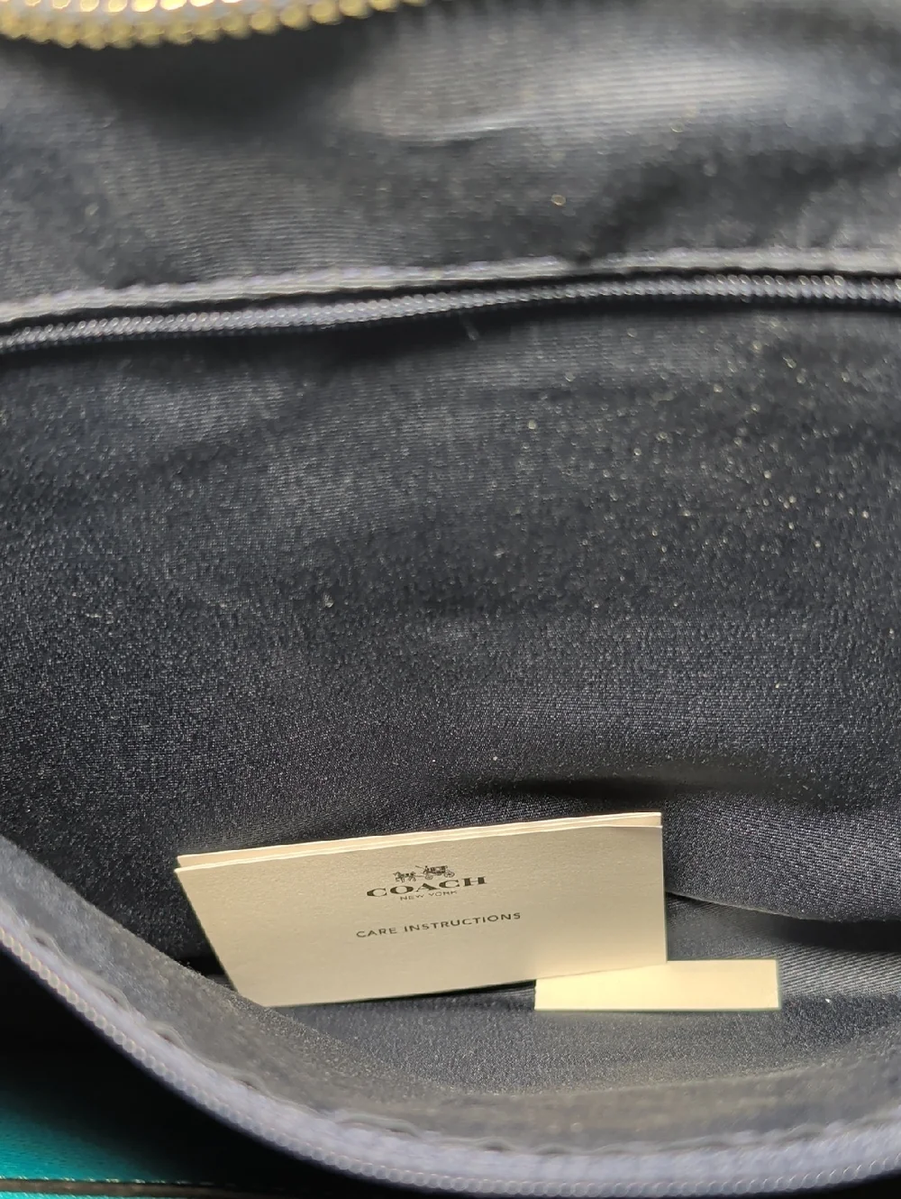 Coach Ava Tote in Midnight Atlantic Navy Turquoise Crossgrain Leather + Pouch - Picture 7 of 13